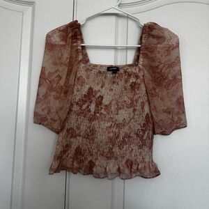 Express Floral Sheer Blouse
